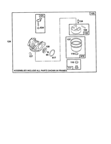 Throttle Shaft/Main Jet Diagram and Parts List for 12F800-12F899 0821-0829-0873 Briggs and Stratton Engine